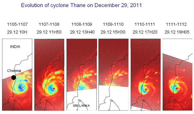 Cyclone Thane seen by SAPHIR instrument