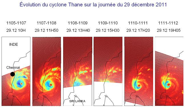 Le cyclone Thane vu par l'instrument SAPHIR